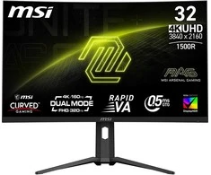 Monitorius 31,5 colio (80 cm) TFT MSI MAG 321CUPDFDE lenktas UHD 160 Hz Juodas