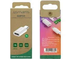 4Smarts Adapteris Lightning to USB-C PD 27W 2 Pcs Set (Juodas)