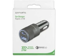 4Smarts Car Charger Rapid+ 27W su Quick Charge, pilkas / juodas