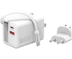 Įkroviklis jungiama į tinklą 4smarts Flex Jojo 65W GaN 2xUSB-C + USB-A balta