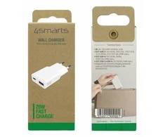 Įkroviklis 4smarts Įkroviklis jungiama į tinklą PDPlug Duos Slim 20W GaN 1C+1A balta