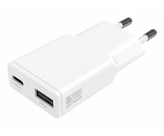 Įkroviklis 4smarts Įkroviklis jungiama į tinklą PDPlug Duos Slim 20W GaN 1C+1A balta