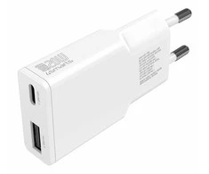 Įkroviklis 4smarts Įkroviklis jungiama į tinklą PDPlug Duos Slim 20W GaN 1C+1A balta