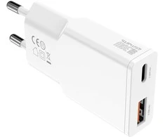 4Smarts sieninis įkroviklis PDPlug Duos Slim 30W GaN 1C+1A baltas