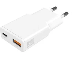 4Smarts sieninis įkroviklis PDPlug Duos Slim 30W GaN 1C+1A baltas
