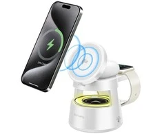 4smarts 541535 kroviklis įrenginiams przenośnych Ausinių rinkinys, Išmanusis telefonas, Išmanusis laikrodis Baltas USB Bezprzewodowe ładowanie Wewnętrzna, Zewnętrzna