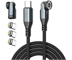 Kabelis 4smarts 540° Magnetic USB-C Kabelis Set GravityCord 240W 1.8m juodos spalvos