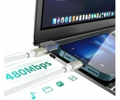 4Smarts USB-C to USB-C PremiumCord 60W Set of 3 0.5M+1.5M+3M baltas / sidabrinis