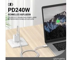 USB kabelis 4smarts USB-C - USB-C 1.5 m Baltas (540959)