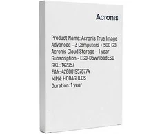 Acronis True Image Advanced - 3 Computers + 500 GB Acronis Cloud Storage - 1 year Subscription - ESD-Download