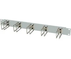 ALLNET Kabelführungsplatte 1HE Metall mit 5 großen Bügeln Lichtgrau