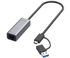 ALLNET USB 3.0 Typ-C&amp;A Ethernet Adapteris 2.5 Multi-Gigabit LAN ALL-NC-2.5G-USBC/A *ALLTRAVEL*