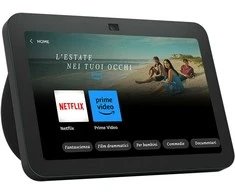 Planšetė Amazon – „Echo Show 8“ (3 kartos) – išmanusis HD jutiklinis ekranas su 3D garsu, išmaniųjų namų centru ir „Alexa“ – juodas