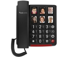 amplicomms BIGTel 40 plus, didelio mygtuko telefonas tamsiai pilkas