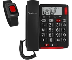 amplicomms BIGTel 50 Alarm plus, didelio mygtuko telefonas Tamsiai pilkas