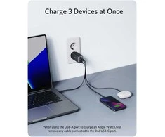 Anker 65W USB-C sieninis kroviklis, 3 jungtys, kompaktiškas GaN II maitinimo šaltinis, A2667311