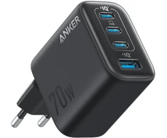 Power charger Anker Zolo 70W, 3xUSB-C, 1xUSB juodas