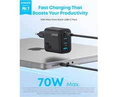 Power charger Anker Zolo 70W, 3xUSB-C, 1xUSB juodas