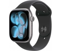 Išmanusis laikrodis Apple Watch 11 GPS + Cellular 46mm Kosminė pilka Alu Sportinė apyrankė M/L Violetinė (MFCA4ZR/A)