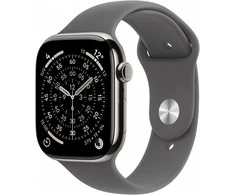 Išmanusis laikrodis Apple Watch 11 GPS + Cellular 46mm Natural Titanium Sport Band M/L Graphite (MFCX4ZR/A)