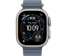 Išmanusis laikrodis Apple Watch Ultra 3 (2025) 5G 49mm Natural Titanium Case with Ocean Band – Anchor Mėlyna