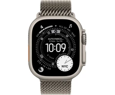 Išmanusis laikrodis „Apple Watch Ultra 3 GPS + Cellular“, 49 mm, natūralaus titano dėklas su natūralaus titano Milano dirželiu – didelis