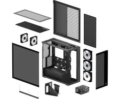 ARCTIC Xtender kompiuterio korpusas, Midi-Tower, E-ATX, RGB, Tempered Glass – includes vertical GPU mount &amp; riser cable, juodos spalvos