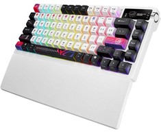 ASUS ROG Azoth X Gaming-klaviatūra, 75%, Hot-Swap, OLED-Ekranas, Tri-Mode, CH - baltas