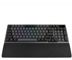 ASUS ROG Azoth 96 HE cablelose Gaming-klaviatūra, 8.000Hz, Ekranas, RGB - ROG HFX V2 Magnet-Switches, ISO, juodas