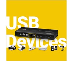 Šakotuvas Aten Switch ATEN CS784H KVM Switch Juodas