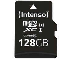 Atminties kortelė SD MicroSD kortelė 128GB Intenso SD-HC UHS-I inkl. SD - Adapteriai mažmeninė prekyba