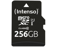 Atminties kortelė „Intenso Micro SDXC“ 256 GB 10 klasės UHS-I U1 našumas