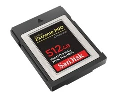 Atminties kortelė SanDisk Extreme PRO CFexpress B tipo kortelė, 512 GB, 1700 MB/s skaitymo greitis, 1200 MB/s rašymas