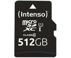 „Intenso Micro SDXC 512GB“ 10 klasės UHS-I U1 atminties kortelė, našumas