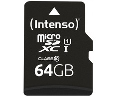 Atminties kortelė Intenso Micro SDXC 64GB 10 klasės UHS-I U1 našumas