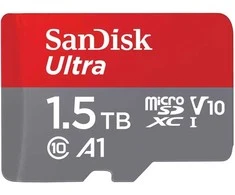 Atminties kortelė SanDisk Ultra Micro SDXC 1,5 TB Android 150 MB/s A1 UHS-I + adapteriai