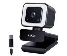 „Aukey PC-LM6 Stream“ serija su „Ring Light“ Full HD interneto kamera su 1/3 colio CMOS jutikliu juodos spalvos