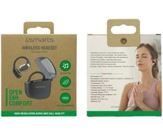 Ausinės 4smarts OWS Bluetooth ausinės SkyBuds Sport, juoda