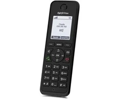AVM Fon M3, DECT telefonas, belaidis ragelis, garsiakalbis, 300 įrašų, skambinančiojo ID, juodas