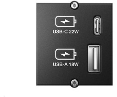 Bachmann Elektros lizdas USB A + USB C juoda (917.227)
