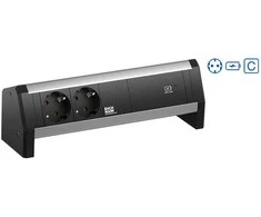 BACHMANN DESK 2xSchutzkontakt USB C USB Charger 60W 1xABD GST18