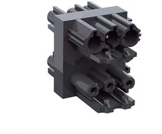 BACHMANN Verteilerblock WIELAND GST18 1xIn/3xOut mit Verriegelungslaschen juodas