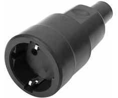 BACHMANN Vollgummikupplung CEE7/3 Vollgmmi IP44 VDE, Knickschutz montierbar, juodas