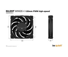 LISTAN BE QUIET BL094 SilentWings 4 120 mm PWM didelio greičio
