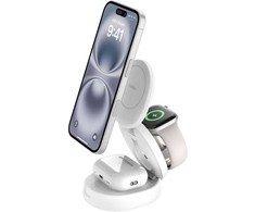 Belkin „Boost Charge“ sulankstomas akumuliatorius, 3 viename, įkroviklis, Qi2, su WIZ034kqWH