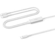 Įkroviklis Belkin BoostCharge Pro Kabelis USB-C na 2*USB-C 140W, w oplocie, 1,5m, balta