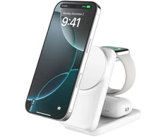 Belkin „UltraCharge“ 25 W Qi2 magn. 3 viename „Lad.klappb.ws. WIZ036kqWH“