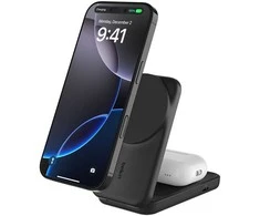 Belkin „UltraCharge“ 25 W Qi2 magnetinis 2 viename sulankstomas įkroviklis, juodas WIZ038kqBK