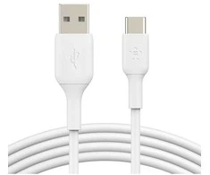 Kabelis USB Belkin USB-A - USB-C 1 m Baltas (CAB001BT1MWH2PK)