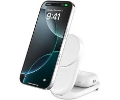 Belkin Qi2 25W magnetinis įkroviklis, sulankstomas 2 viename, 45W maitinimo šaltinis, baltas